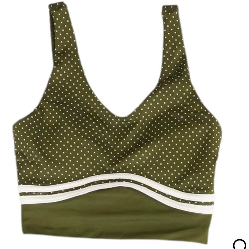 NWT WILO the Label Sports Bra Green Polka Dot size XS